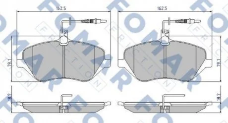 Колодки гальмівні дискові для Peugeot, Citroen FOMAR FO 934981 фото товару