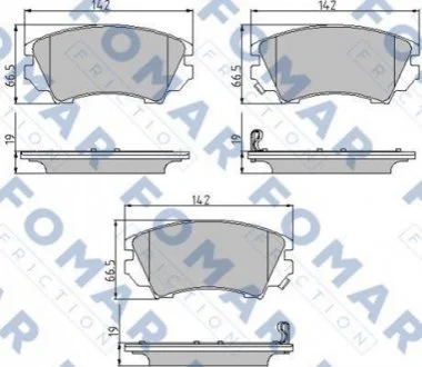 Колодки гальмівні дискові для FOMAR FO 936181 фото товару