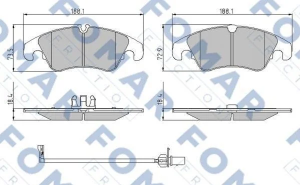 <strong>Колодки гальмівні дискові FOMAR FO 962281 (фото 1)</strong>