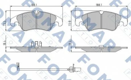Колодки гальмівні дискові для FOMAR FO 962281 фото товару