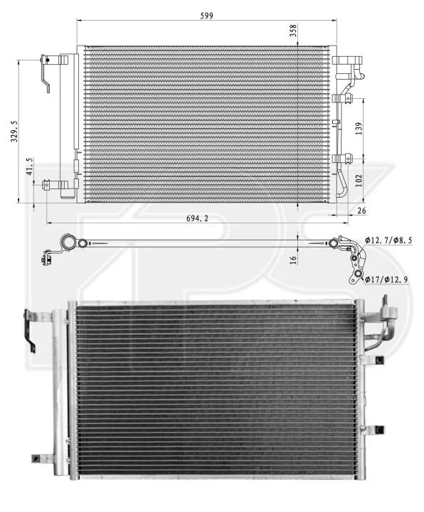 <strong>Конденсатор кондиціонера FPS FP 40 K507 (фото 1)</strong>