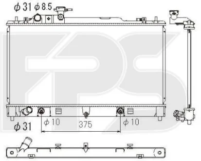 Радіатор охолодження для Mazda FPS FP 44 A851 фото товару