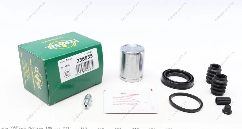 <strong>Ремкомплект суппорта заднего Toyota Avensis/Corolla 03-09 (d=38mm)(Bosch)(+поршень) FRENKIT 238935 (фото 1)</strong>