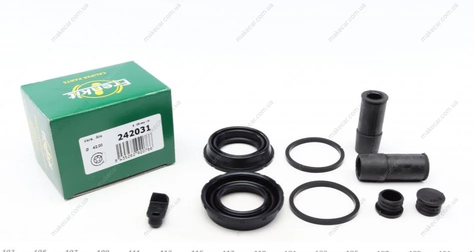 <strong>Ремкомплект гальмівного супорта VW Phaeton 02-16; AUDI A8 02-10, A6 04-11, A8 94-02; BMW 5 E60-61 03-10, 7 E65-68 01-08, 6 E63-64 04-11 FRENKIT 242031 (фото 1)</strong>