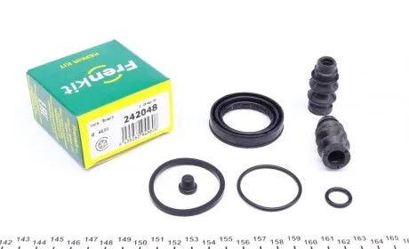 Ремкомплект гальмівного супорта PEUGEOT 308 (T9) 13-, 5008 17-, 3008 16-, 508 18-; CITROEN C4 Picasso 13-18, C4 Spacetourer 18-22, C5 Aircross 17-, DS7 17-; OPEL Grandland 17-; DS 7 Crossback 17- для Citroen, Peugeot FRENKIT 242048 фото товару