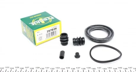 Ремкомплект гальмівного супорта переднього HYUNDAI Elantra XD 00-06, Sonata EF 98-04, Sonata Y3 93-99; KIA Magentis EF 00-05; NISSAN Juke 10-19, Primera P10 90-96, Maxima A32 94-00; SUZUKI SX-4 06-14 для Nissan, Hyundai, Suzuki, KIA FRENKIT 257026 фото товару