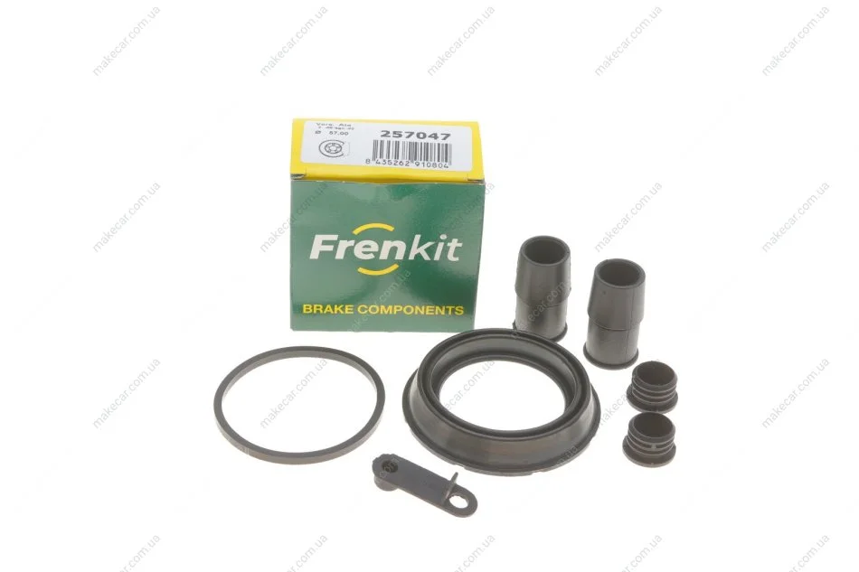 <strong>Ремкомплект гальмівного супорта переднього VW Golf VI 09-14; AUDI A4 07-15; SKODA Octavia A7 13-19; TOYOTA Avensis 97-03; RENAULT Megane III 09-16; FORD Focus III 11-18; SEAT Leon 05-12; FIAT Doblo 09-23; HONDA Accord CU/CW 08-15; BMW X1 E84 09-15; P FRENKIT 257047 (фото 1)</strong>