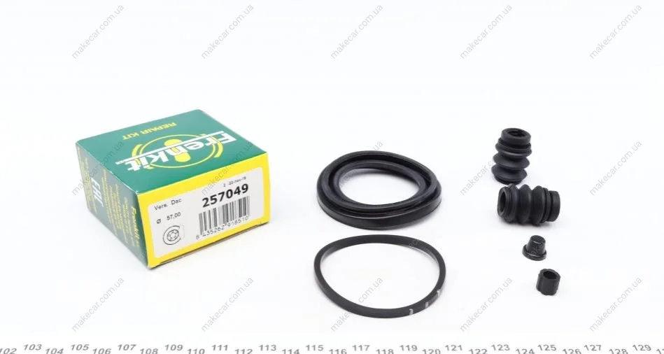 <strong>Ремкомплект гальмівного супорта переднього HYUNDAI Elantra HD 06-11, Elantra XD 00-06; KIA Cerato LD 04-08, Soul AM 08-13, Magentis MG 05-10, Magentis EF 00-05; CHEVROLET Epica V200 04-06, Epica V250 06-14, Evanda V200 04-06, Tacuma 04-08; DAEWOO Leg FRENKIT 257049 (фото 1)</strong>