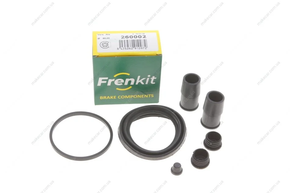 <strong>Ремкомплект гальмівного супорта переднього VW LT28-55 96-06; AUDI 100 82-91; FORD Escape 00-07, Maverick 00-07; MERCEDES-BENZ Sprinter 906 06-18, Sprinter 909 18-; BMW X5 E53 00-07, Z4 E85-86 02-08; MAZDA Tribute 00-07; LAND ROVER Range Rover 02-12; FRENKIT 260002 (фото 1)</strong>