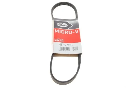 Ремінь поліклиновий для Fiat, KIA, Hyundai, Rover GATES 4PK755 фото товару