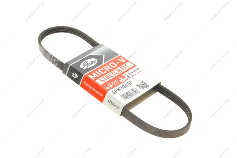 <strong>Поліклінові ремені Micro-V StretchFit (Вир-во Gates) GATES 4PK806SF (фото 1)</strong>