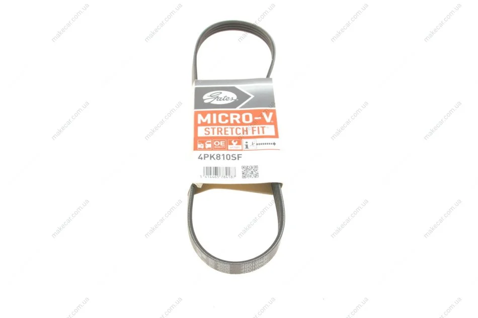<strong>Ремінь генератора поліклиновий GATES 4PK810SF (фото 1)</strong>
