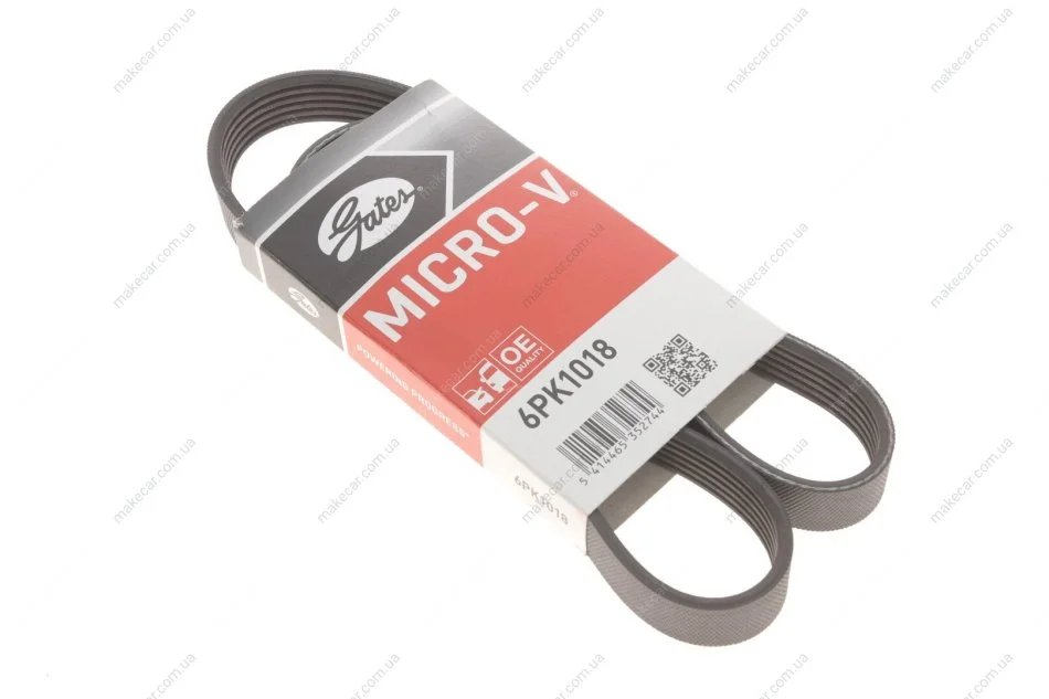 <strong>Ремінь генератора 207/410/W201/124 OM601/603 (-PS)/Jumper 2.5D GATES 6PK1018 (фото 1)</strong>