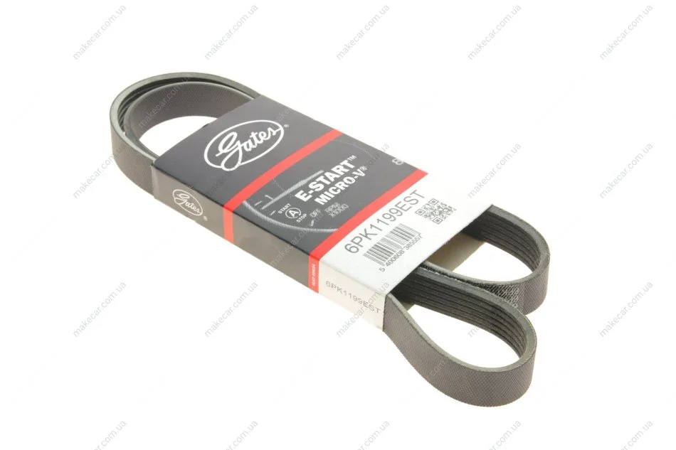 <strong>Ремінь генератора поліклиновий GATES 6PK1199EST (фото 1)</strong>