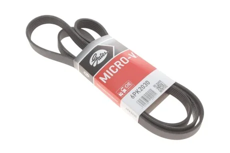 Ремінь поліклиновий для Opel, Saab, Mercedes, Vauxhall, Chrysler GATES 6PK2030 фото товару