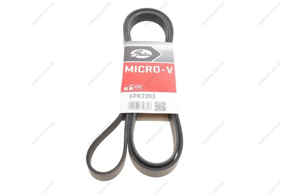 <strong>Ремінь генератора поліклиновий GATES 6PK2203 (фото 1)</strong>