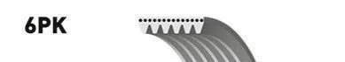 Ремінь для Seat, Volkswagen, Skoda, Fiat, Toyota GATES 6PK818 фото товару