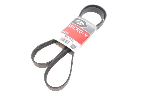 Ремінь поліклиновий для Honda, Hyundai, Land Rover, Alfa Romeo, KIA GATES 7PK1715 фото товару