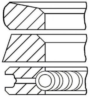 Кільця поршневі на 1 циліндр GOETZE 08-123721-00 (фото 1)