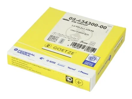Комплект кілець на поршень для GOETZE 08-434300-00 фото товару