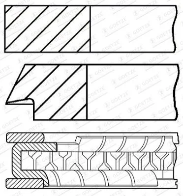 <strong>Комплект кілець на поршень GOETZE 08-437400-00 (фото 1)</strong>