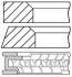 Кільця поршневі на 1 циліндр GOETZE 08-784600-00 (фото 1)