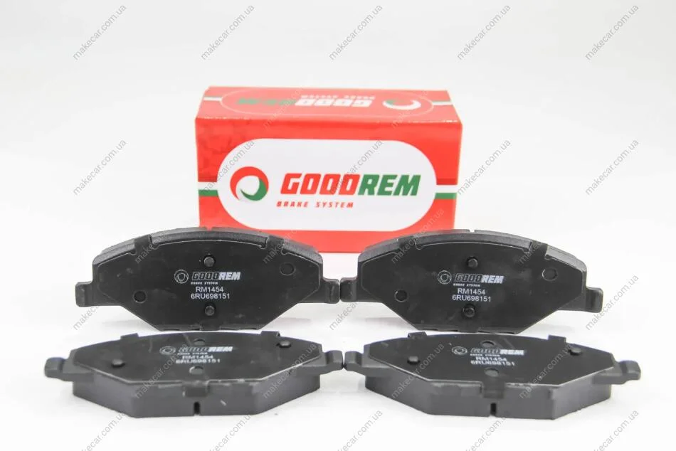 <strong>Гальмівні колодки пер. Skoda Fabia II-III 11- /VW Polo 10- (TRW) Goodrem RM1454 (фото 1)</strong>