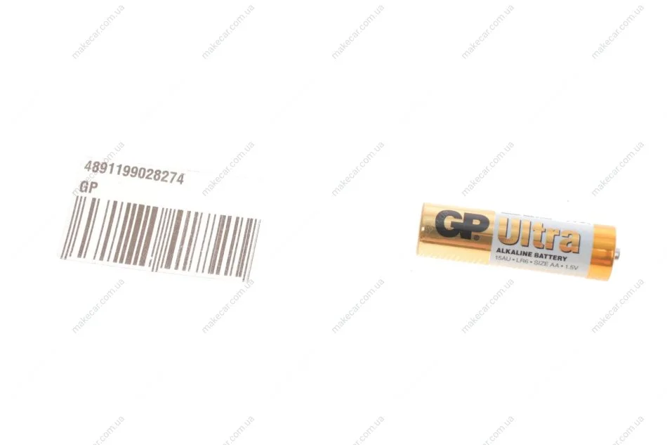 <strong>Батарейка ULTRA ALKALINE 1.5V 15AU-S2 лужна, LR6, AA GP 4891199028274 (фото 1)</strong>