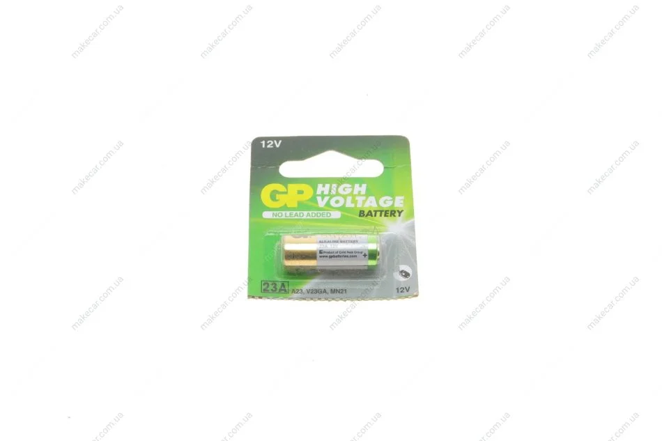 <strong>Батарейка Alkaline 12.0V, 23AE-2C5 лужна A23, для ПУ GP 4891199042140 (фото 1)</strong>