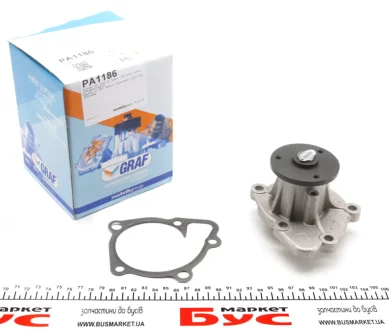 Помпа водяна для Peugeot, Citroen, Mitsubishi, Dodge, Jeep GRAF PA1186 фото товару