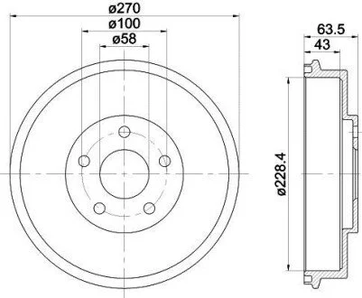 Барабан гальмівний 8DT355300911 для Subaru HELLA 8DT 355 300-911 фото товару