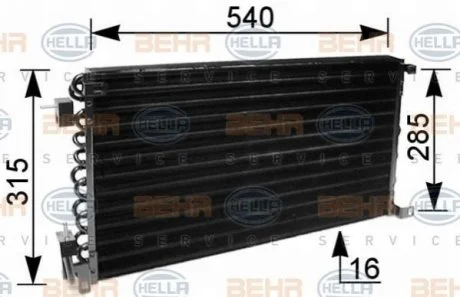 Конденсер кондиціонера для HELLA 8FC 351 036-041 фото товару