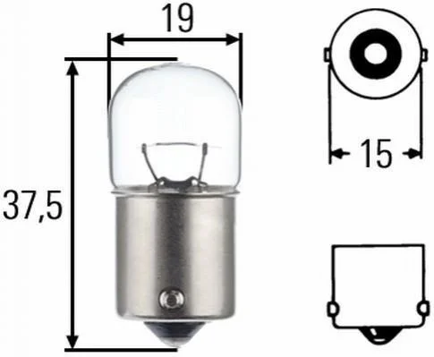 <strong>Лампа розжарювання, R10W 24V 11W BA 15s HELLA 8GA 002 071-251 (фото 1)</strong>