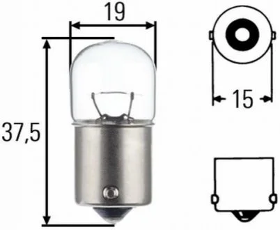 Лампа розжарювання, R10W 24V 11W BA 15s для Mercedes HELLA 8GA 002 071-251 фото товару
