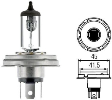 R2 12V 45/40W Лампа розжарювання STANDARD HELLA 8GD 002 088-141 фото товара