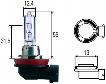 H9 12V 65W Автолампа WHITE LIGHT UP TO 300h, UP TO 4200 KELVIN для HELLA 8GH 008 357-181 фото товару