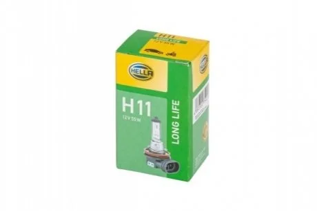 Лампа розжарювання, H11 12V 55W PGJ19-2, Long Life для HELLA 8GH223498351 фото товару