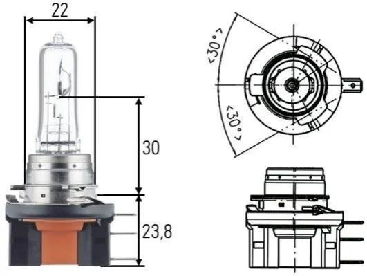 <strong>Лампа розжарювання, H15, 55/15W 12V HELLA 8GJ 168 119-001 (фото 1)</strong>