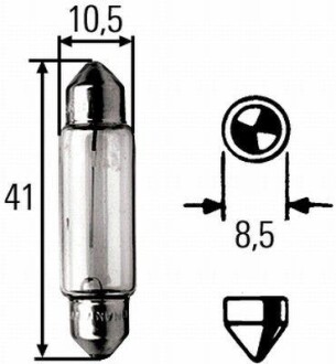 12V 5W SV8.5-8 Автолампа галогенова HELLA 8GM 002 091-311 фото товару