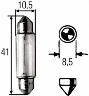 12V 5W SV8.5-8 Автолампа галогенова для HELLA 8GM 002 091-311 фото товару