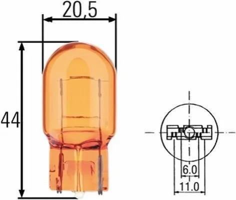 <strong>WY21W 12V 21W Автолампа желтая (безцокол. больш) HELLA 8GP 009 021-002 (фото 1)</strong>