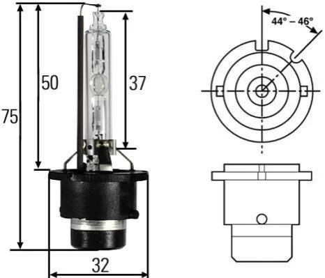 <strong>D2S 24V/12V 35W Лампа XENON 5000 K HELLA 8GS 007 949-251 (фото 1)</strong>