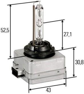 D1S 12V/24V 35W Газорозрядна лампа Xenon WHITE LIGHT UP TO 300h, 5000K HELLA 8GS 009 028-621 фото товара