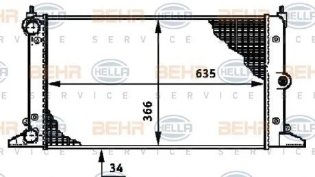 Радіатор системи охолодження VAG для Ford, Seat, Volkswagen HELLA 8MK376720511 фото товару