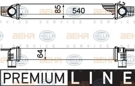 Радіатор наддуву для HELLA 8ML 376 746-531 фото товару