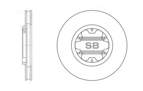 Диск гальмівний (кратно 2) передній (вентильований) Nissan Navara D22 (03-) (D=282.7mm) HI-Q для Hi-Q (SANGSIN) SD4214 фото товару