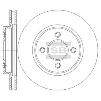 Диск гальмівний (кратно 2) передній (вентильований) Nissan Note E11 (06-) (D=259.7mm) HI-Q для Hi-Q (SANGSIN) SD4253 фото товару