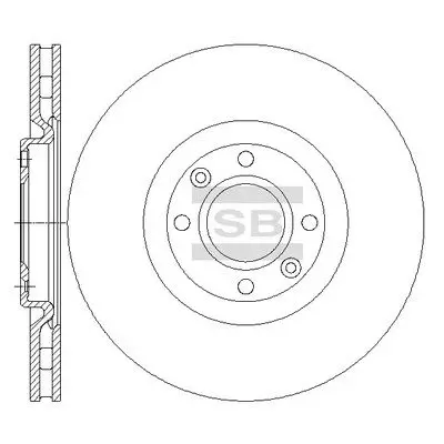 <strong>Диск гальмівний (кратно 2) передній (вентильований) Citroen DS4 (11-) (D=301.8mm) HI-Q Hi-Q (SANGSIN) SD5005 (фото 1)</strong>