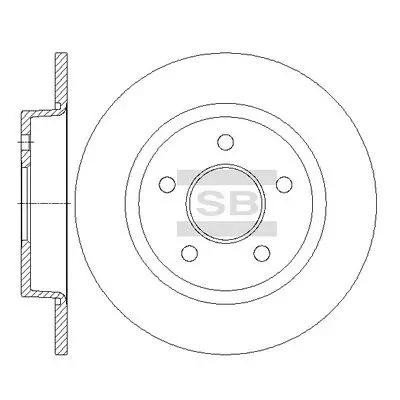<strong>Диск гальмівний (кратно 2) задній Ford Focus C-MAX (03-) (D=264.8mm) HI-Q Hi-Q (SANGSIN) SD5307 (фото 1)</strong>
