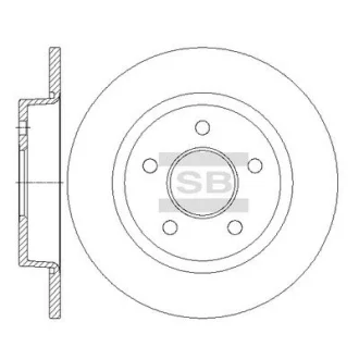 Диск гальмівний (кратно 2) задній Ford Focus C-MAX (03-) (D=264.8mm) HI-Q для Hi-Q (SANGSIN) SD5307 фото товару